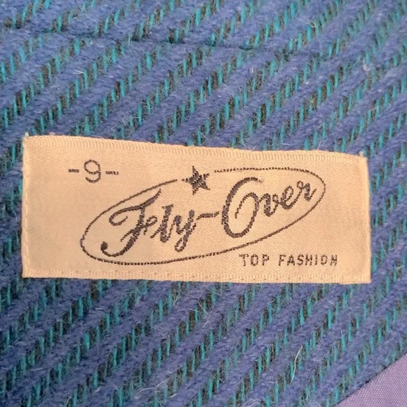 Vintage Fly Over cobalt tweed skirt suit with embroidery and rhinestones size 9 - Picture 15 of 15